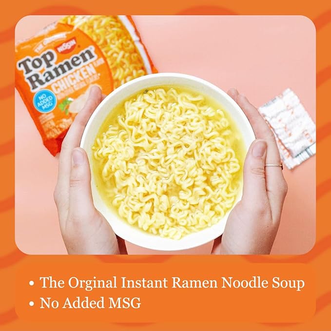 Nissin Top Ramen Noodle Soup, Chicken, 3 Ounce (Pack of 24)